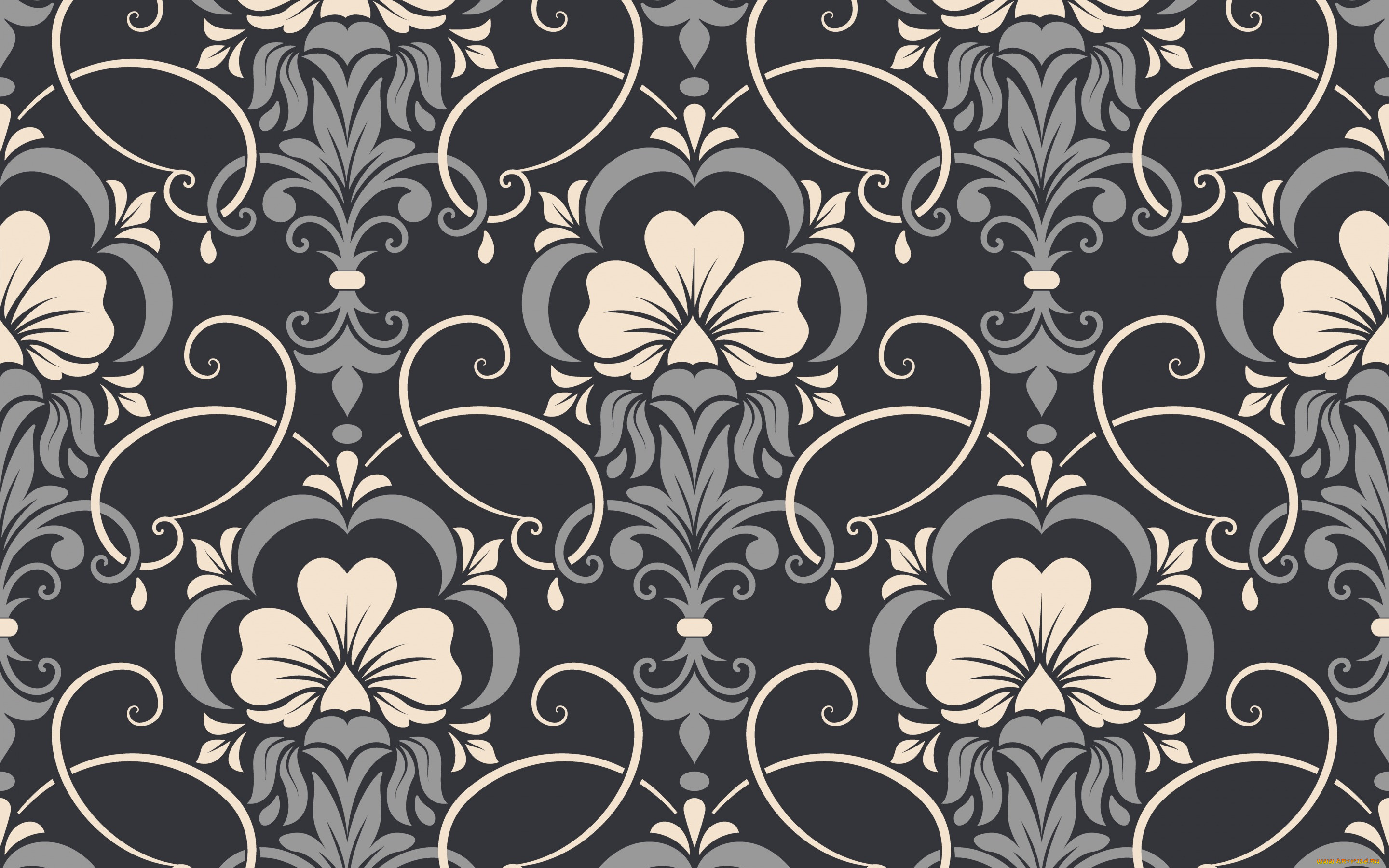  ,  , flowers, damask, seamless, , , , vector, texture, , pattern, background